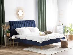 lozko welurowe 180 x 200 cm niebieskie marville beliani pl upholstered bed frame bed frame upholstered bed decor