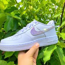 Custom Swarovski Nike Air Force 1 Crystal Ab By Madammagic On Etsy Nike Air Shoes Nike Shoes Air Force White Nike Shoes