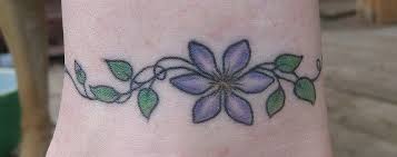 Clematis is a genus of perennial, chiefly climbing shrubs within the buttercup family, ranunculaceae. 49 Flower Ankle Bracelet Tattoo