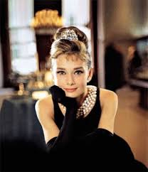Audrey Hepburn In A Black Dress With Pearls And A Diamond Hair Piece True British Fashion Icon Glamour Celebrities Beauty