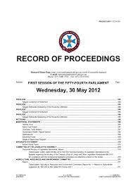 Record Of Proceedings Queensland Parliament