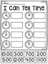 First Grade Math Unit 15 Telling Time To The Hour And Half Hour First Grade Math Time Worksheets Telling Time Activities