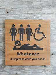 All Gender Bathroom Sign Whatever Just Wash Your Hands Alien Sign By Southernkeeps On Etsy Bathroom Signs Unisex Bathroom Sign Funny Bathroom Signs