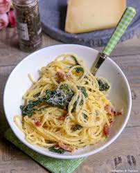 Pates A La Carbonara Et Epinards Recette Carbonara Pates Carbonara Recette Epinards