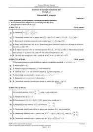 Bac MatematicÄƒ 2017 Modele De Subiecte Bareme Rezultate Dcnews