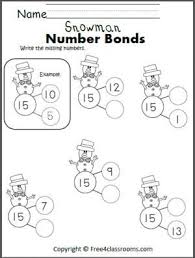 Snowman Number Bonds To 15 Number Bonds Worksheets Number Bonds Number Bonds To 10