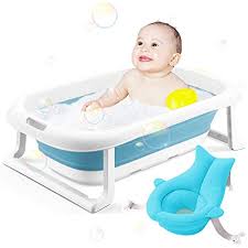 Read on to learn all about when to give your little one a bath, how to bathe your newborn, and how often your little one may need to be bathed during these first few months. Buy Baby Bathtub Foldable Infant Bath Tubs With Cushion Collapsible Comfort Tub For Newborns Toddler With Bathing Support Online At Low Prices In India Amazon In
