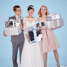 Browse dozens of wedding gift wrap designs, including gift bags, tissue and wrapping paper, to make your gift sparkle and shimmer. Give A Gift Get A Gift With Macy S Wedding Registry Something Turquoise