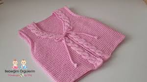 Burgulu Bebek Yelegi Sac Orgulu Yelek Canim Anne Yelek Bebek Bebek Yelek
