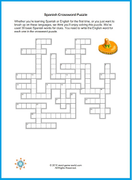 If you're looking for such a puzzle in particular, just google math crossword and you'll get a number of sites offering free math crossword puzzles. Spanish Crossword Puzzles