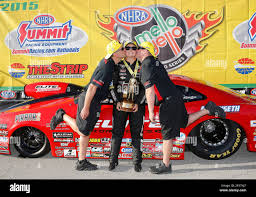 12 March 2015: Erica Enders-Stevens (1 PRO) Chevrolet Camaro NHRA Pro Stock  celebrates her win in Pro Stock during the 16th Annual SummitRacing.com  NHRA Nationals at The Strip at Las Vegas Motor