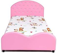 Assembly is easy and requires just a phillips screwdriver. Amazon Com Honey Joy Kids Bed Upholstered Platform Wood Princess Bedframe Sleeping Bedroom Furniture Crystal Kid Beds Upholstered Platform Bed Toddler Bed