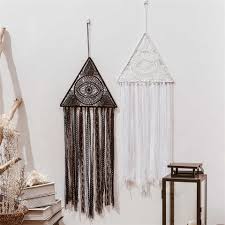 Many diy yarn wall decor ideas only take just one or two balls of yarn and you can then make your own boho wall decor for under $10! Dreamcatcher Eyes Knitted Tapestry Macrame Wall Hanging Decoration Wall Accents Psychedelic Art Macrame Accessories Boho Decor Tapestry Aliexpress