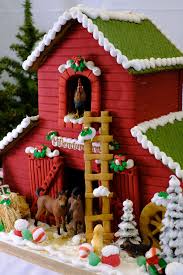 Red Gingerbread Barn With Green Roof Gingerbread House Parties Gingerbread House Designs Gingerbread House Template