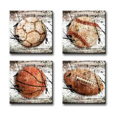 By andover mills™ baby & kids. Blinfeiru Inspirational Sports Quotes 4p Vintage Canvas Wall Art Football Baseball Basketball And Rugby Sports Themed Rooms Childrens Room Great Gift For Boys Room Decor Wooden Frame Ready To Hang Home Kitchen Wall Art