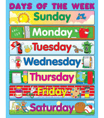 Days Of The Week Chart For Kids Sada Margarethaydon Com