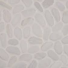 Jeffrey court jet stream white 10.125 in. White Marble Pebble Backsplash Carrara White Pebble Wall Tile
