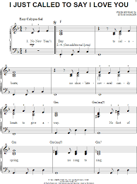 Music is made up of a variety of symbols, the most basic of which are the staff, the clefs, and the notes. I Just Called To Say I Love You Easy Piano Zzounds