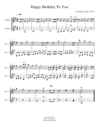 Happy Birthday Violin Duet Sheet Music For Violin Mixed Quartet Musescore Com