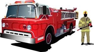 A wide variety of cartoon. Fire Engine And Fireman Isolated On Stock Vector Colourbox