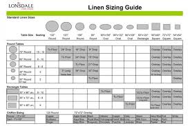 Linen Size Guide Lonsdale Events Wedding Party Whatnots