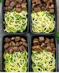 Garlic Butter Steak Bites With Zucchini Noodles Meal Prep Meal Prep Clean Eating Clean Eating Recipes For Dinner Steak Bites