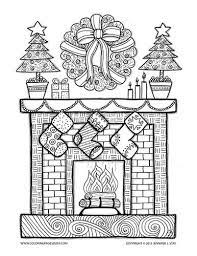 Free christmas chimney coloring page printable. Christmas Stockings Hung By The Chimney With Care Free Christmas Coloring Pages Christmas Coloring Pages Coloring Pages