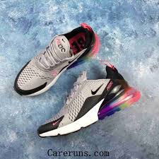 Nike Air Max 270 Black And Blue Womens New Nike Air Max 270 Flyknit Grey Black Rainbow Women Men Nike Shoes Air Max Nike Shoes Blue Pink Nike Shoes