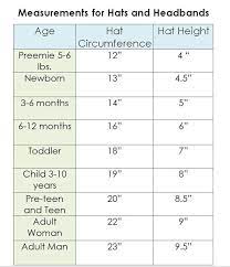 Little Abbee Measurements Hats And Headbands Ash Ketchum Costume Pinterest Crochet Crafts And Chart