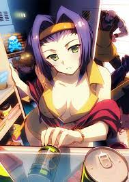 tranquillianusmajor cowboy bebop edward ein (cowboy bebop) faye valentine  jet black spike spiegel cleavage no bra open shirt | #310944 | yande.re