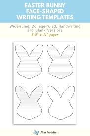 51 easter card templates are collected for any of your. Printable Easter Bunny Face Shaped Writing Templates In 2021 Easter Printables Free Easter Bunny Template Writing Templates