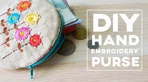 Embroidered pouch zipper bag makeup small case 7.5 x 4.5 cozy78. Embroidery Purse Easy Way To Sew A Purse For Beginners Handymum Youtube