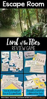Lord Of The Flies Escape Room Review Activity Middle School Language Arts Lord Of The Flies English Language Arts Classroom
