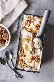 Ahornsirup Walnusseis Walnusseis Selbstgemachtes Eis Gesundes Eis