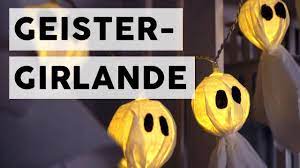 Wir haben noch ein paar details aus moosgummi ausgeschnitten und auf die gläser aufgeklebt. Halloween Deko Schnell Selber Machen Geister Girlande Youtube