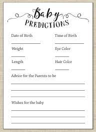 Baby Predictions Card Printable Digital By Darlinbrandopress Baby Shower Advice Baby Prediction Cards Baby Shower Activities