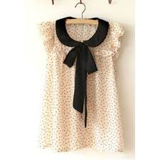 Sweet Pan Collar Flouncing Sleeve And Pleated Design Women S Chiffon Bow Blouse Blouses For Women Chiffon Tops Blouses Fashion