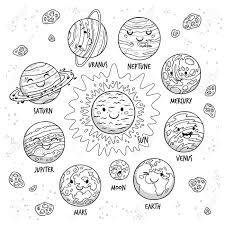 Cartoon solar system with planets names and stars. Solar System Planets Character Set In Cartoon Style Royalty Free Cliparts Vectors And Stock Illustration Image 95292486