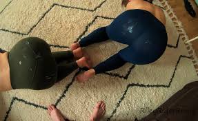 A couple hot girls get their Lululemon Yoga pants covered in CUM!!