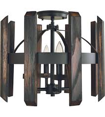 Framburg 5372mblack Modern Farmhouse 4 Light 15 Inch Matte Black Semi Flush Mount Ceiling Light