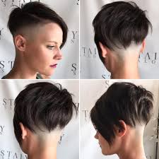 Brunette Choppy Asymmetrical Undercut Pixie The Latest Hairstyles For Men And Women 2020 Hairstyleology Undercut Hairstyles Undercut Women Short Hair Styles