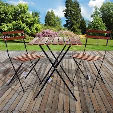 The design features horizontally slatted pierced back and a matching seat. Marko Outdoor 3pc Bistro Set Metal Wood Slat Folding Outdoor Furniture Square Table Chairs Buy Online In Botswana At Botswana Desertcart Com Productid 98418845