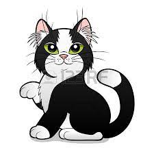 Cartoon Chat Noir Et Blanc Sur Le Fond Blanc Chat Noir Et Blanc Dessin Chat Facile Dessin Chat
