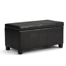 This tufted, square ottoman is a great piece to round out your living room ensemble. Simplihome Dover 36 Inch Wide Rectangle Lift Top Storage Ottoman Bench In Upholstered Midnight Black Faux Leather Footrest Stool Coffee Table For The Living Room Bedroom And Kids Room Buy Online In
