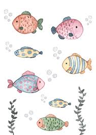 Commercial Use Watercolor Cute Fish Clipart Clipart Images Etsy In 2020 Fish Drawing For Kids Watercolor Fish Fish Illustration