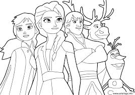 Plus de 60 pages à colorier pour les filles. Coloriage Reine Des Neiges 2 Avec Anna Elsa Kristoff Sven Olaf Adventure Jecolorie Com