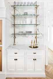 This Home Proves The Importance Of Details Lark Linen Glass Shelves Kitchen Kitchen Trends Diy Kitchen Renovation