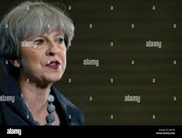 Conservative party leader theresa may delivers a speech at cj leonard &  sons ltd in guisborough, while