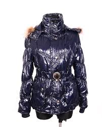 details about moncler womens jacket belted fur hood size 40