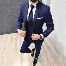 Please note that buttons and ties might be not same as the model picture,hope you. Men Suits Custom Navy Blue Slim Fit Wedding Costume Suit For Men Groom Suits Tuxedos 3 Pieces Groomsmen Party Suits Wedding Suits Aliexpress